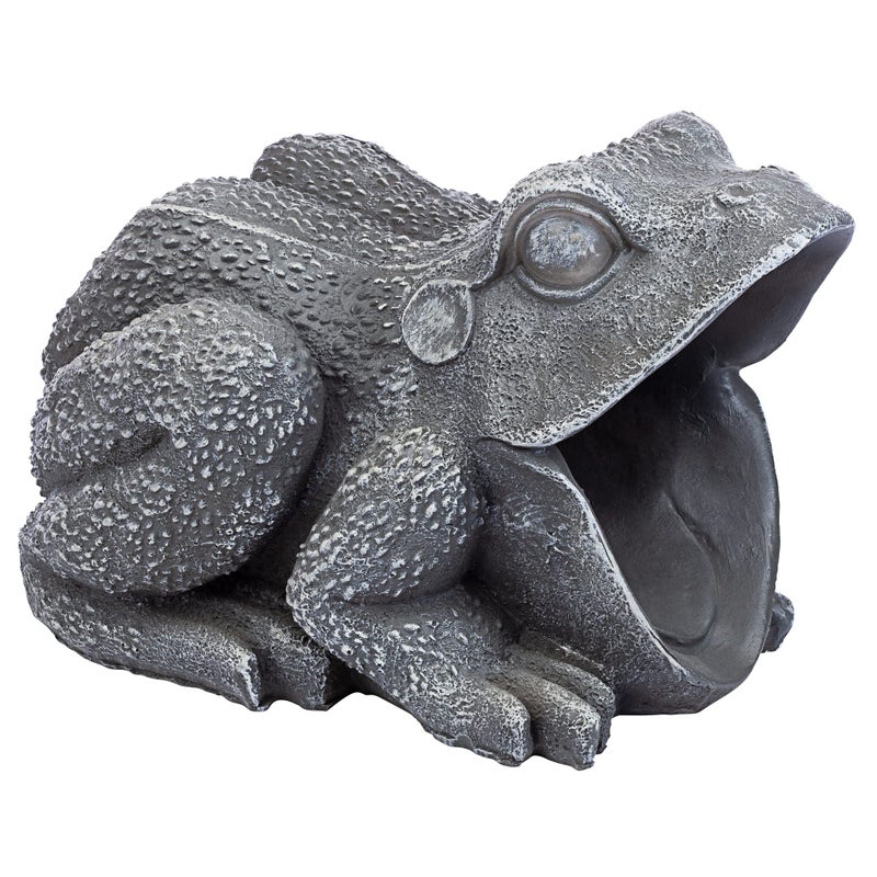 Design Toscano QM7512081 Garden Frog Decorative Object, Grey Stone - Image 1