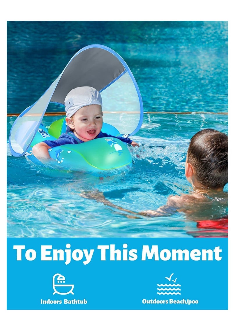 Baby Swimming Inflatable Float with Sun Protection Canopy - Image 2