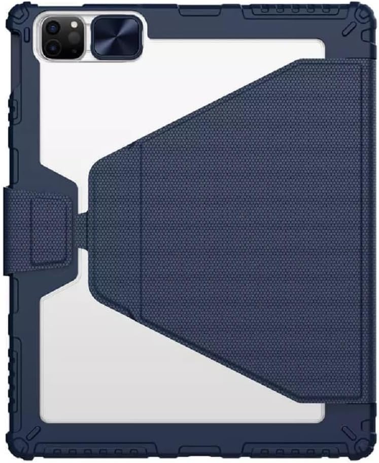 Nillkin Bumper Snapsafe Pu Leather Case Designed For Apple Ipad Air 13 2024/Pro 12.9 2020/2021/2022, Pen Holder/Shockproof/Detachable Case/ 360-Degree Rotary/Rear Camera Slide Cover Blue - Image 4