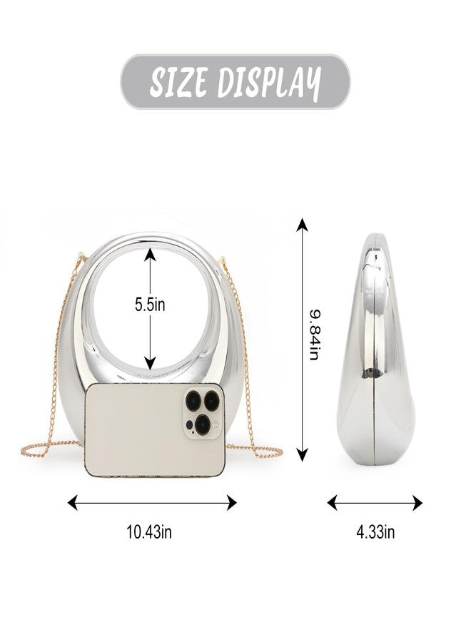 KUANG! Acrylic Evening Handbag for Women Moon Shape Purse Top Handle Clutch Evening Shoulder Bag for Party - Image 2