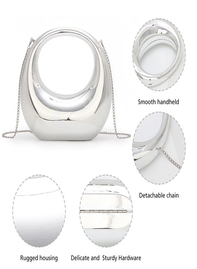 KUANG! Acrylic Evening Handbag for Women Moon Shape Purse Top Handle Clutch Evening Shoulder Bag for Party - Image 3
