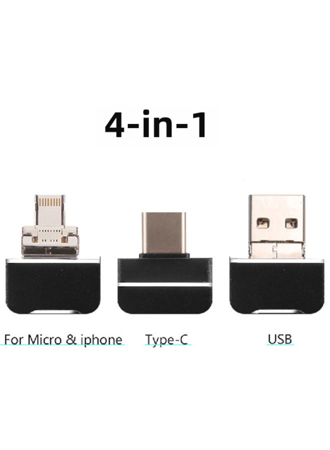 Multi-function Four-in-one USB Flash Drive Is Suitable For Apple Type C Android Full Capacity 128g High-speed Mobile Phone USB Flash Drive-Color:Black (large Window White Liner)-Capacity:64GB - Image 5