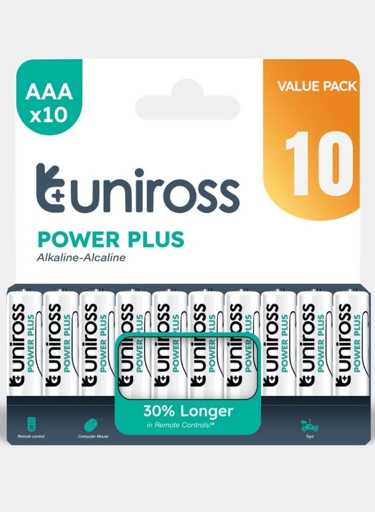 Uniross LR03 AAA Power Plus Alkaline Battery (Pack 10)