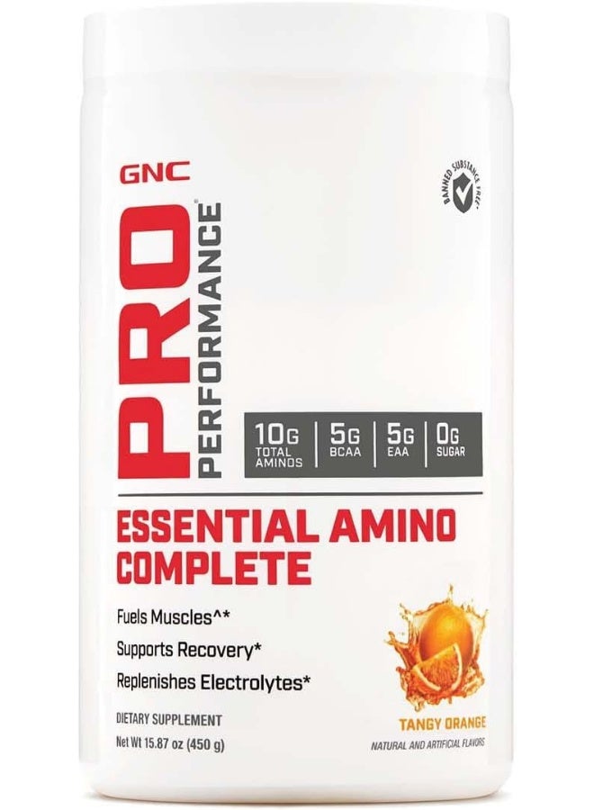 GNC Pro Performance Essential Amino Complete, Tangy Orange, 30 Servings, Supports Muscle Recovery - Image 1