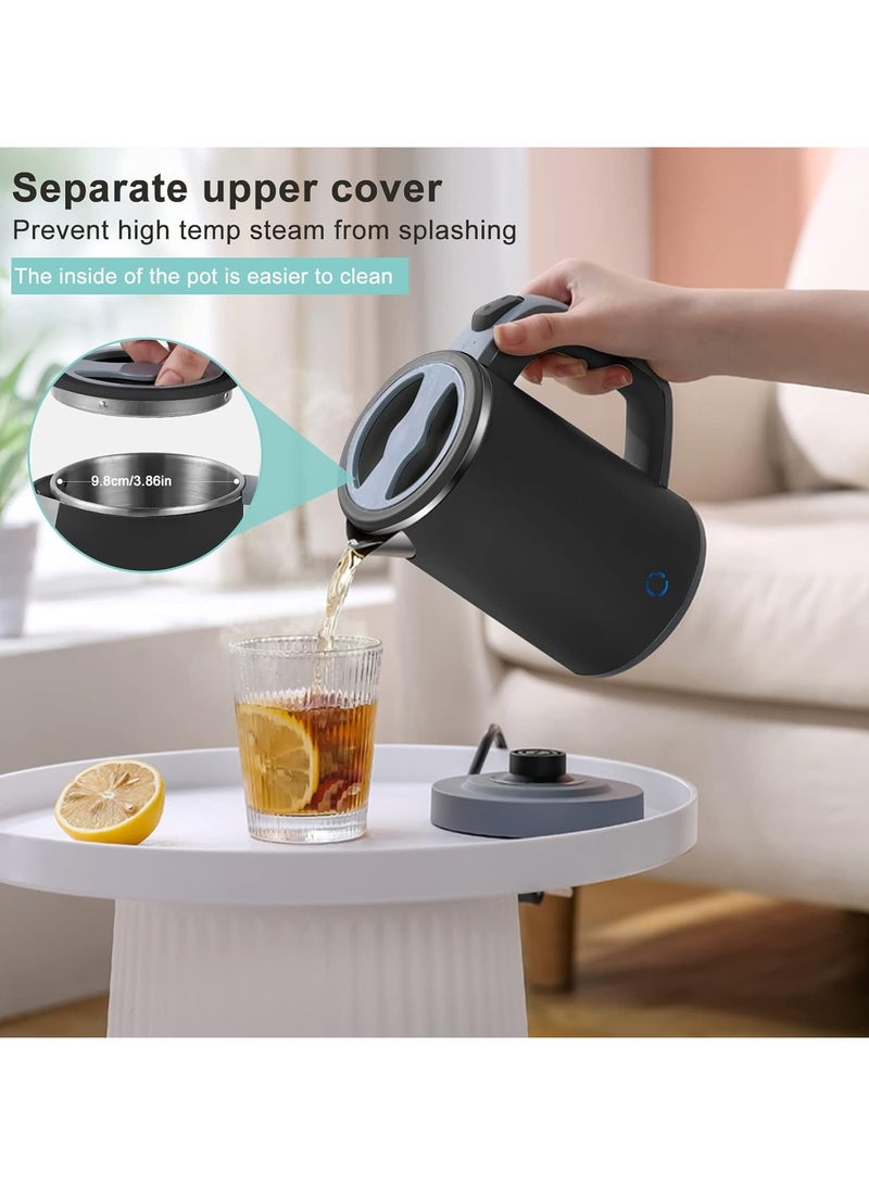 0.8L Small Electric Kettle, 600W Fast Boil Stainless Steel Portable Travel Kettle for Boiling Water Double-wall Tea Kettle, Auto-off Dry Protection - Image 4