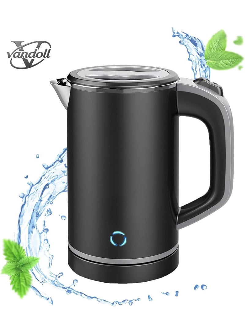 Vandoll 0.8L Small Electric Kettle, 600W Fast Boil Stainless Steel Portable Travel Kettle for Boiling Water Double-wall Tea Kettle, Auto-off Dry Protection - Image 1