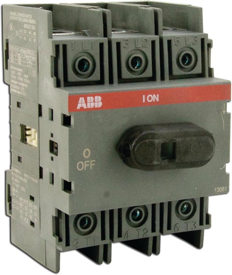 ABB OT60F3 NonFused Disconnect 60 Amp 3Pole Toggle Switch Manual Operation Black