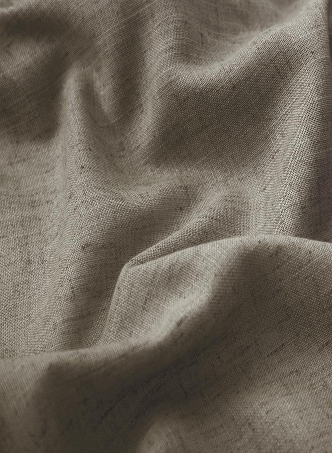 KOUFALL Taupe Light Brown Linen Curtains for Living Room,2 Panels Sheer Country Farmhouse Style Back Tab Rod Pocket Curtains for Bedroom 84 Inches Long - Image 2