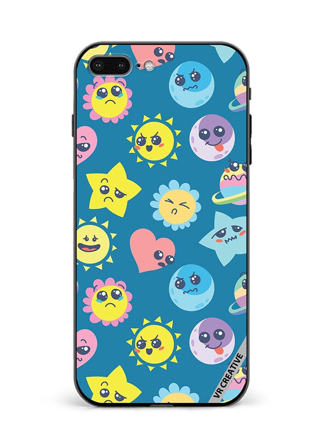 VR CREATIVE Protective Case Cover For Apple iPhone 7 Plus/8 Plus Various Cartoon Emoticons Design Multicolour - Image 1