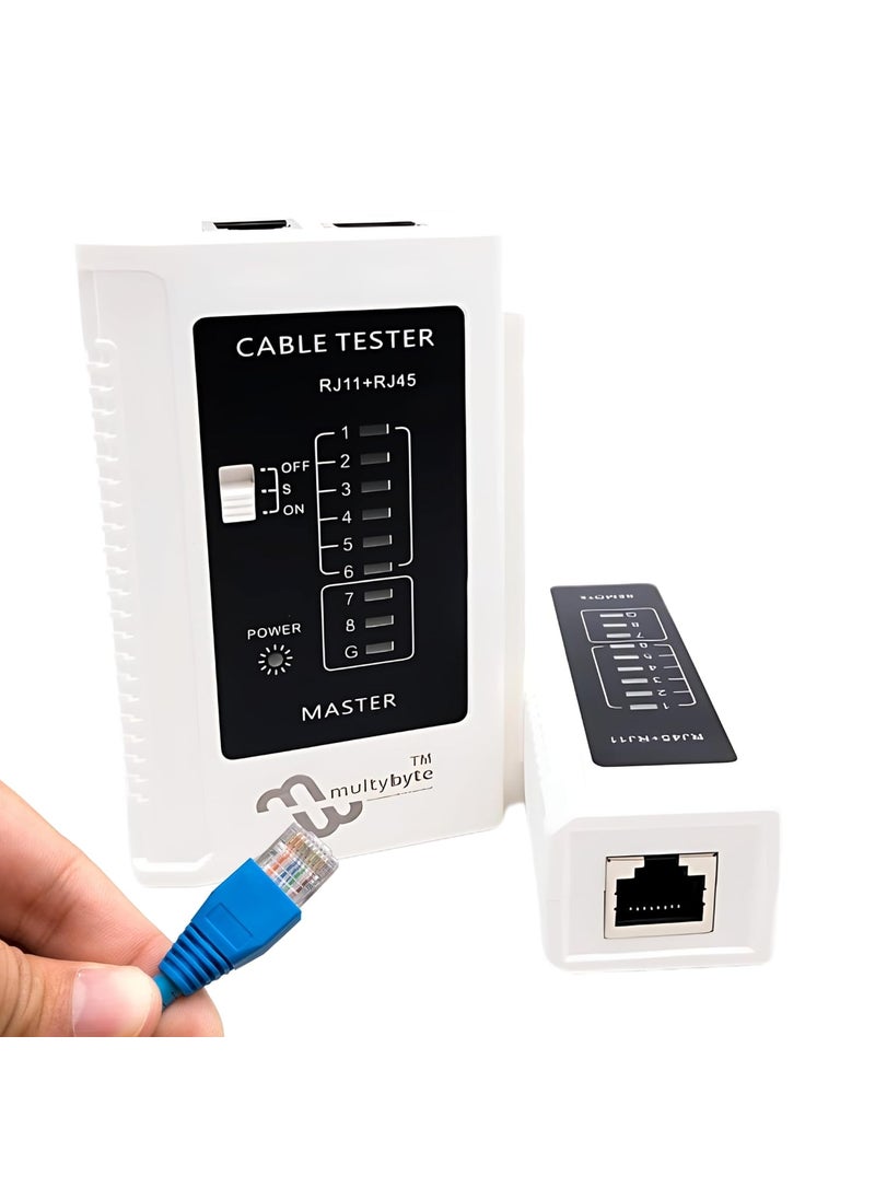 MULTYBYTE Multybyte LAN Cable Tester MultiFunctional for RJ11RJ12RJ45 CAT5CAT6 With 9 LED Indicators for CAT5eCAT6 10100 BaseT Supports TIA568A568B Standards  - Image 5