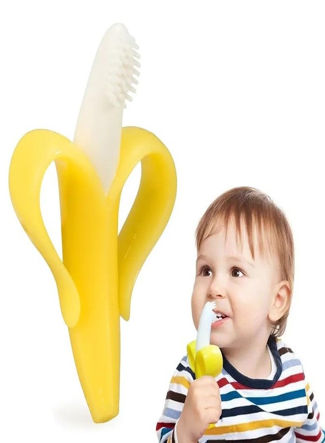 Roforuf Baby Banana Shape Teether 1pc & Grape Fruit Shape Teether 1pc for Newborn, Babies, Infant Toothbrush, Ergonomic Grip and Dust-Resistant (Pack of 2) (Banana & Grapes) - Image 5