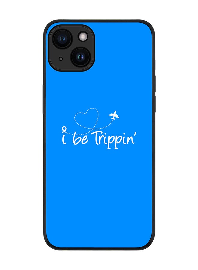 Stylizedd Cover for iPhone 15 Case Rugged Black Slim fit Soft Flexible Anti Drop TPU Gel Thin Protective Phone Cases - I be trippin' - Image 1