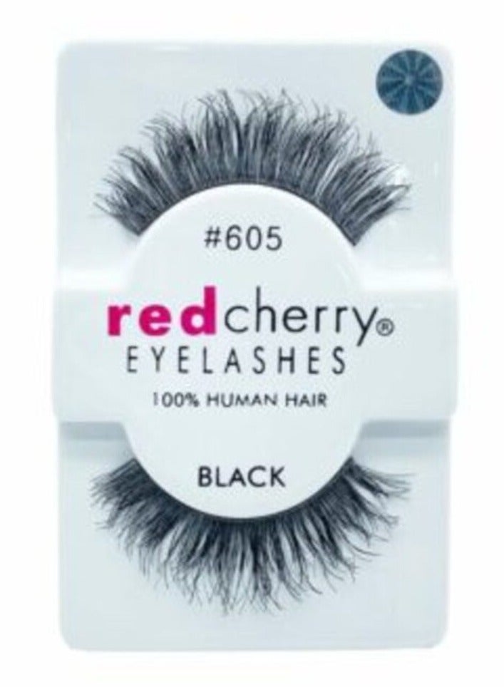 Red Cherry Eyelashes Human HAIR Black # 605 - Image 1