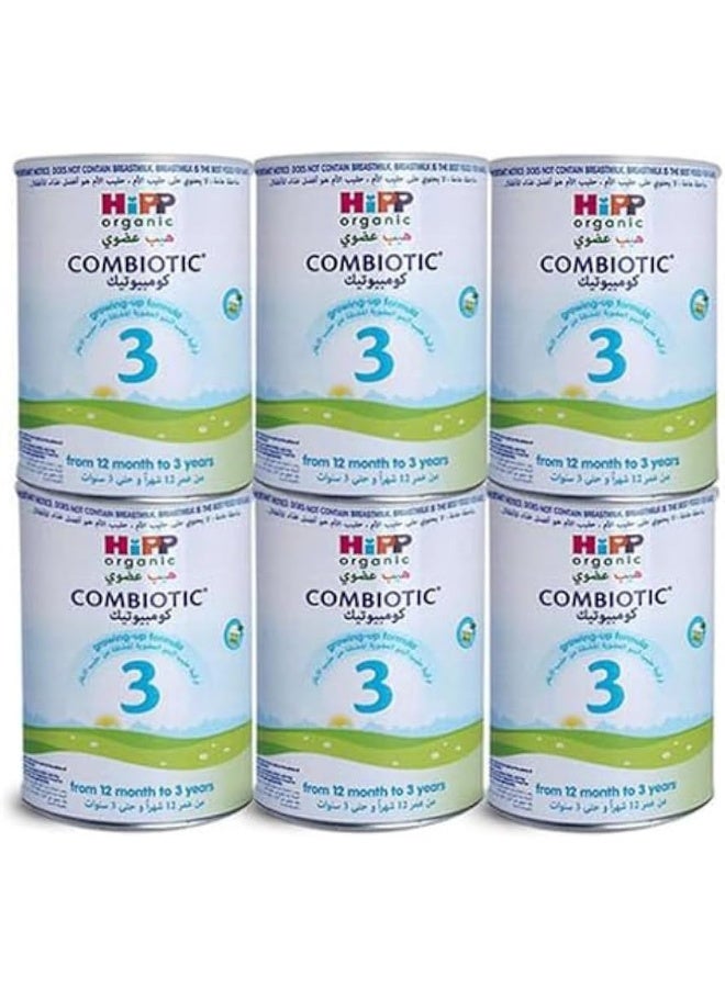 Organic Stage 3 Combiotic Growing Up Formula From 1-3 Years 800G Pack Of 6
