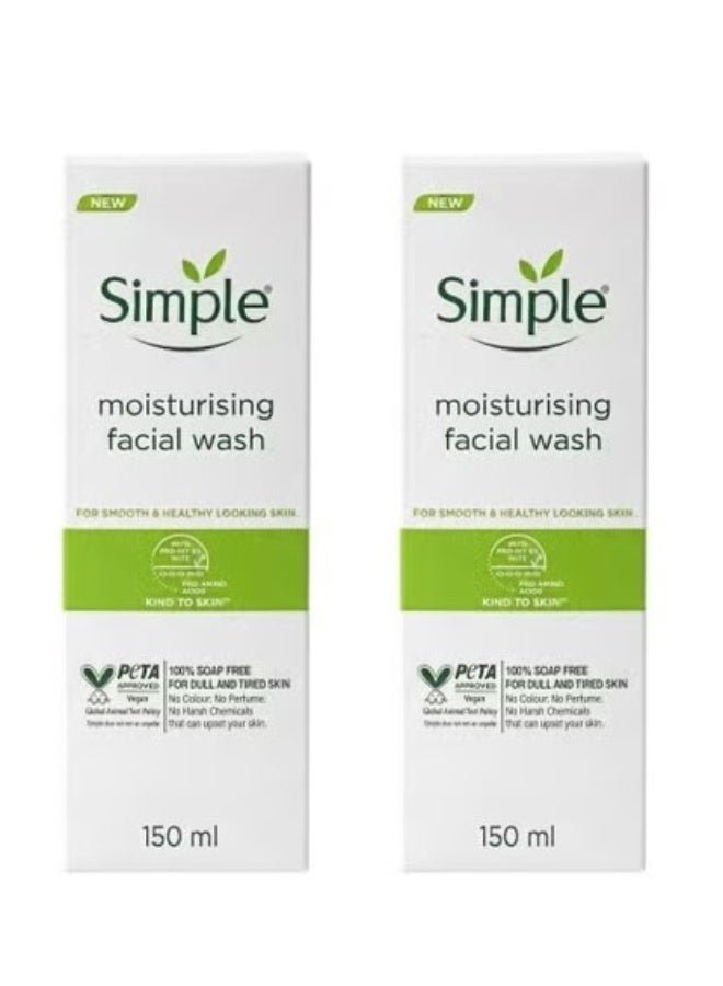 2pc Simple Moisturising Facial Wash 150 Ml