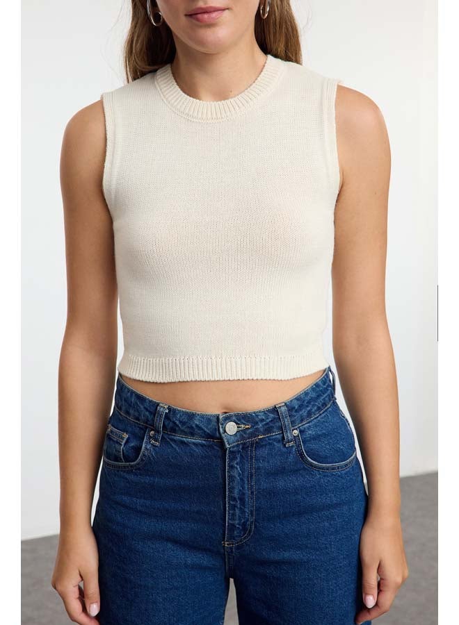 trendyol Crop Turn-down Collar Sweater-Blouse Set Knitwear Sweater TWOAW25KZ00194  - Image 4