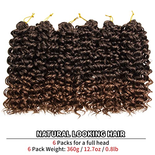 QRHSUKA GoGo Curl Crochet Hair for Women Water Wave Curly Crochet Hair Wavy Human Hair Deep Wave Beach Curl Crochet Synthetic Hair Extensions 14 inchPack of 6 T1B30 - Image 5