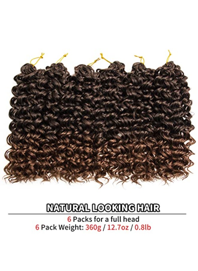 QRHSUKA GoGo Curl Crochet Hair for Women Water Wave Curly Crochet Hair Wavy Human Hair Deep Wave Beach Curl Crochet Synthetic Hair Extensions 14 inchPack of 6 T1B30 - Image 4