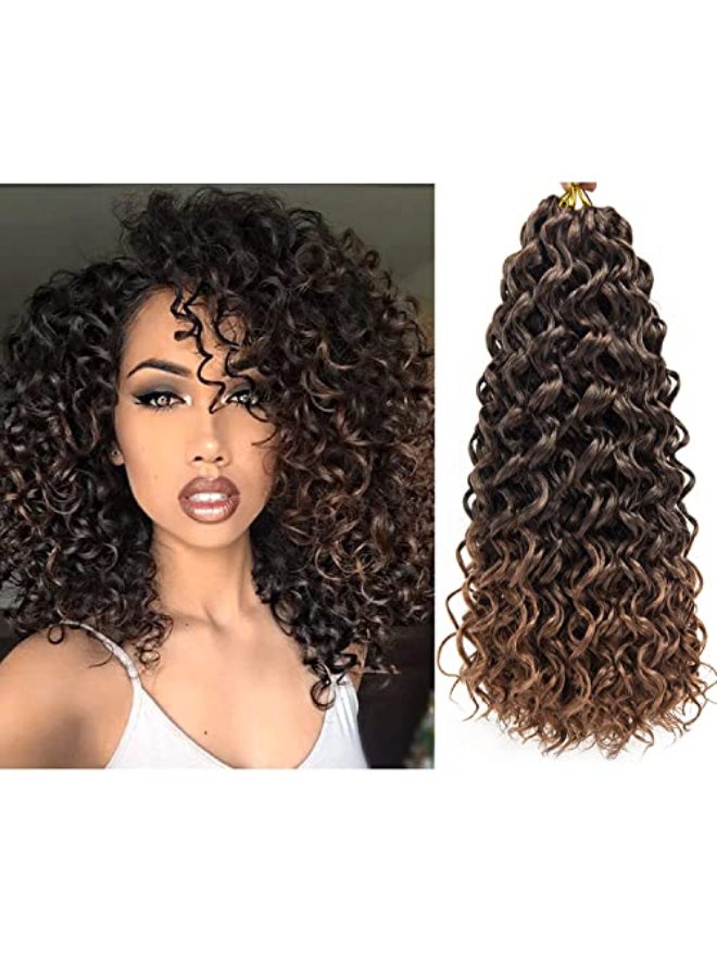 QRHSUKA GoGo Curl Crochet Hair for Women Water Wave Curly Crochet Hair Wavy Human Hair Deep Wave Beach Curl Crochet Synthetic Hair Extensions 14 inchPack of 6 T1B30 - Image 1