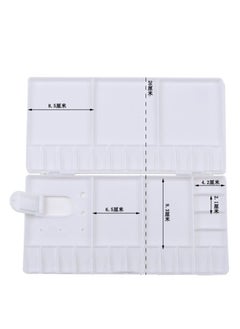 KASTWAVE Plastic Watercolour Palette Folding Painting Pallet Tray with 33 Compartments, Thumbhole and Brush Holders for Painters Students or Art Studio (White)  - Image 4
