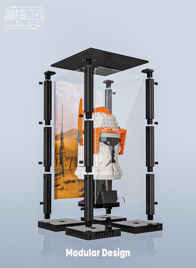 BRIKSMAX حافظة عرض أكريليك BRIKSMAX لخوذات ليغو القابلة للجمع، صندوق عرض شفاف محمي من الغبار مع بطاقة مطبوعة، هدية لجمعات ليغو (7.7x7.7x10 بوصة) - Image 3