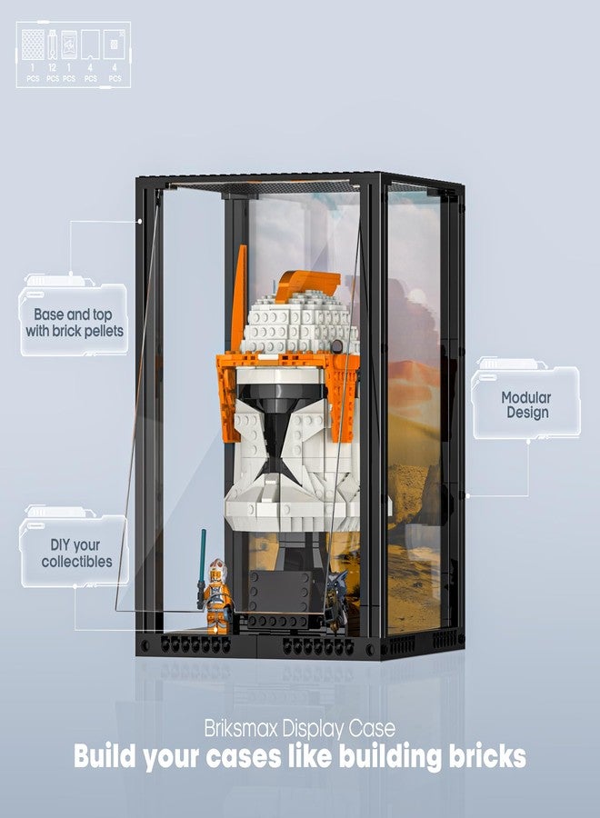 BRIKSMAX حافظة عرض أكريليك BRIKSMAX لخوذات ليغو القابلة للجمع، صندوق عرض شفاف محمي من الغبار مع بطاقة مطبوعة، هدية لجمعات ليغو (7.7x7.7x10 بوصة) - Image 2
