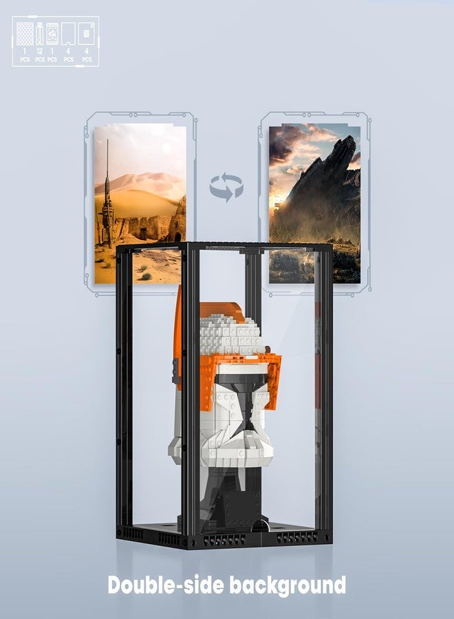 BRIKSMAX حافظة عرض أكريليك BRIKSMAX لخوذات ليغو القابلة للجمع، صندوق عرض شفاف محمي من الغبار مع بطاقة مطبوعة، هدية لجمعات ليغو (7.7x7.7x10 بوصة) - Image 4