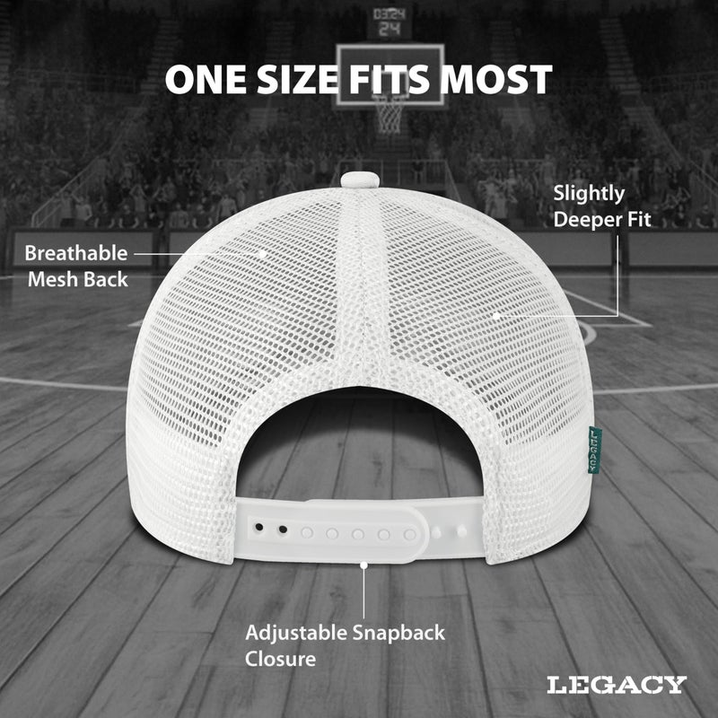 Legacy NCAA Officially Licensed Baseball Hat, Indiana Hoosiers, Lightweight Cap for Men & Women, Mid-Pro Snapback Adjustable (MPS), White Trucker, One Size Fits Most, Snapback Closure - Image 2