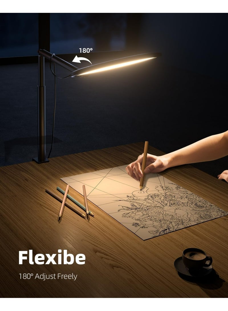 بيكنجينوس مصباح مكتبي حلقة مقاس 10.2 بوصة مع حامل للاجتماعات، ضوء رئيسي مع حامل، دوران 360 درجة وضوء مؤتمرات فيديو قابل للتعديل في الارتفاع، ضبط لضوء مكتب الذراع، ضوء للتكبير للمكتب المنزلي. - Image 4