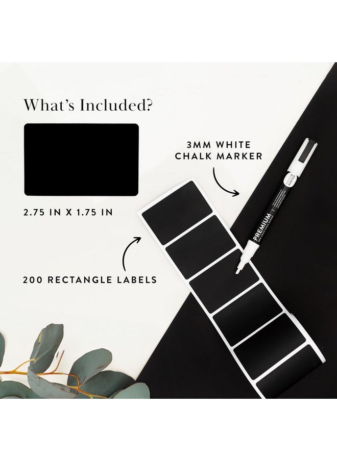 Savvy & Sorted 200 Chalkboard Labels For Jars Chalkboard Stickers Chalk Labels For Containers Pantry Labels For Storage Bins Labels For Organizing Labels For Glass Bottles Removable Labels Stickers Bin Labels  - Image 2
