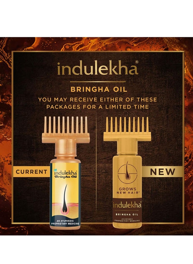 إندوليكا زيت الشعر إندوليكا برينغا الأيورفيدا 100 مل|| التحكم في تساقط الشعر ونمو الشعر باستخدام زيت بريندراجاراج وجوز الهند - زجاجة مشط لوضع المكياج للرجال والنساء - Image 3