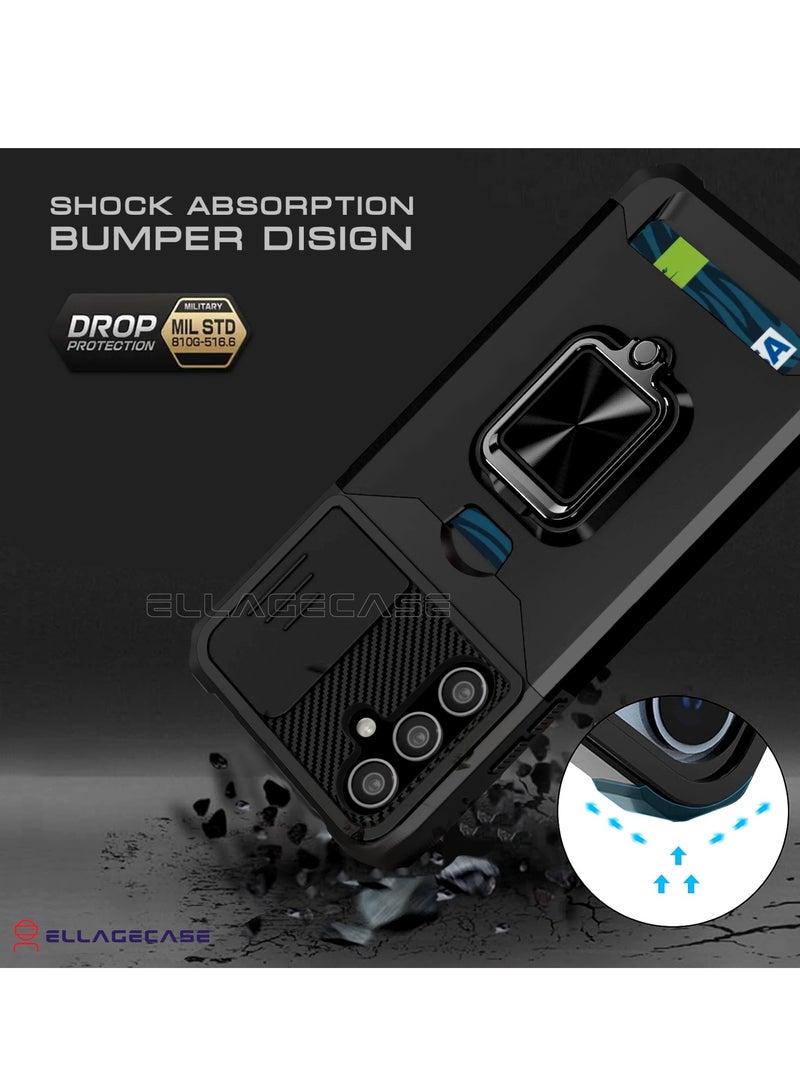 ELLAGECASE Impact-Resistant Case with Card Slot, Stand & Solid Camera Protection for Samsung Galaxy A55 – Includes Hidden Metal Plate - Image 2