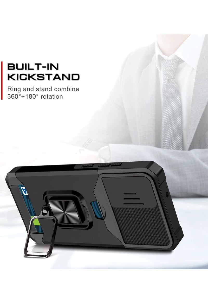 ELLAGECASE Impact-Resistant Case with Card Slot, Stand & Solid Camera Protection for Samsung Galaxy A55 – Includes Hidden Metal Plate - Image 5