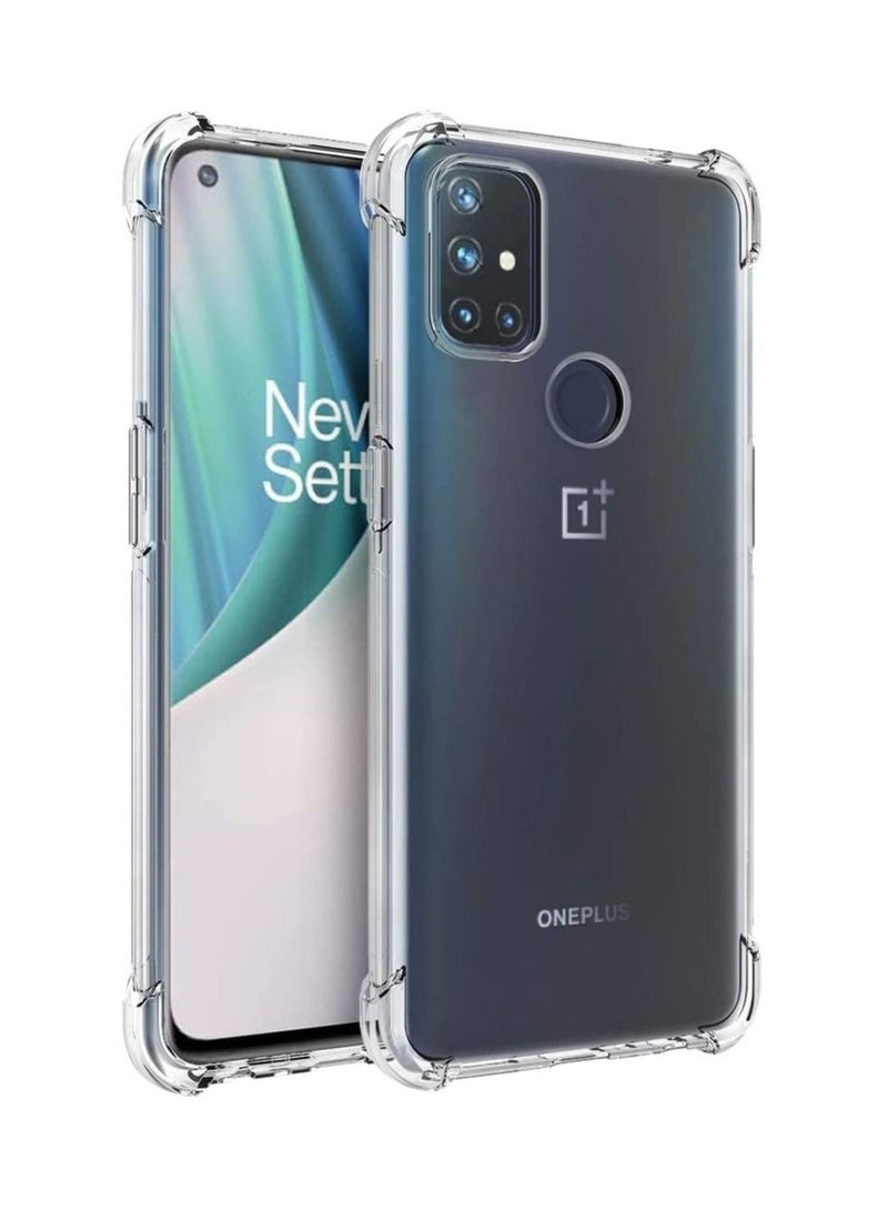 MUNTAQI Oneplus Nord N10 5G Case Transparent Reinforced Corners TPU Shock-Absorption Flexible Cell Phone Back Cover for Oneplus N10 5G - Clear - Image 1