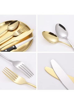 Excefore Stainless Steel Tableware Set for Camping and Picnics - Portable 10 Piece Kit with Knife, Fork, Spoon, Plate, and Steak Clip  - Image 5