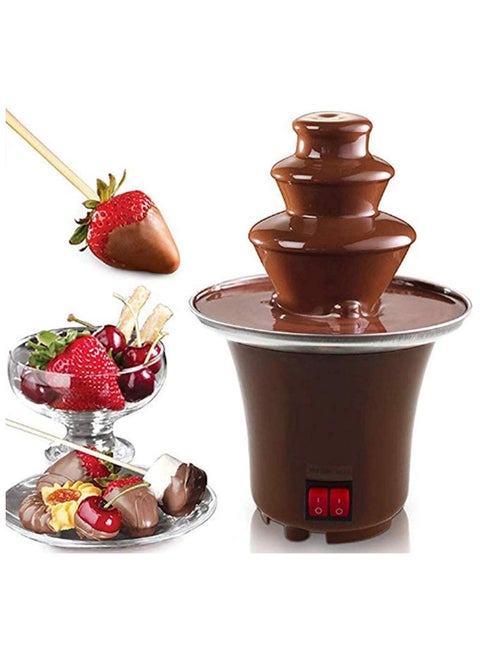 Chocolate Fountain Machine Electric Chocolate Fondue Set 3 Animal Stainless Steel Fondue Heat and Motor Control for Party Wedding, Brown