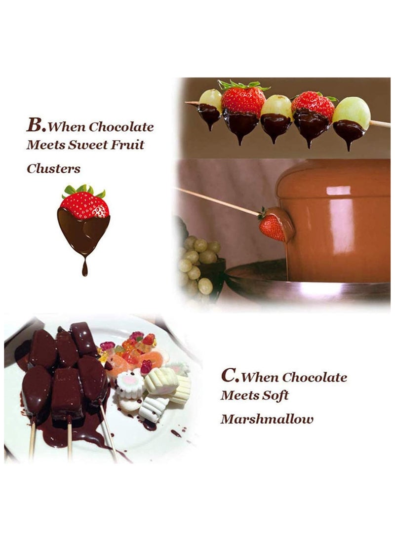 Chocolate Fountain Machine Electric Chocolate Fondue Set 3 Animal Stainless Steel Fondue Heat and Motor Control for Party Wedding, Brown