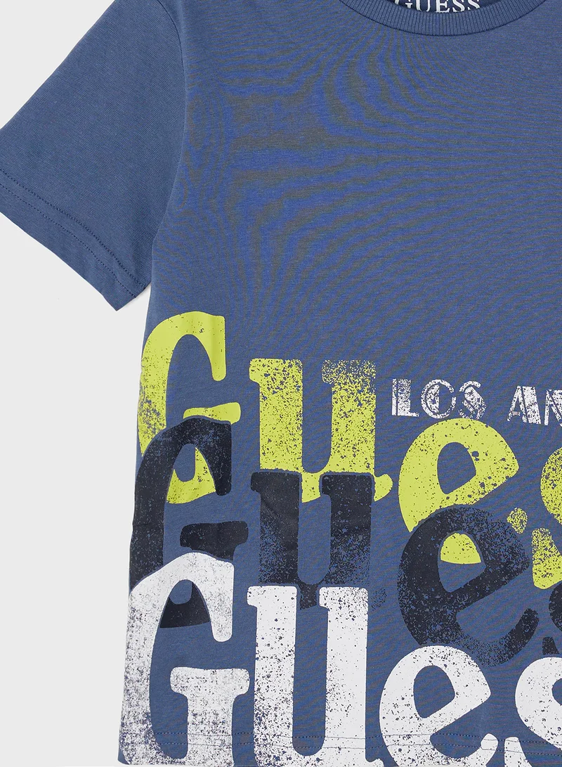 GUESS Kids Logo Crew Neck T-Shirt