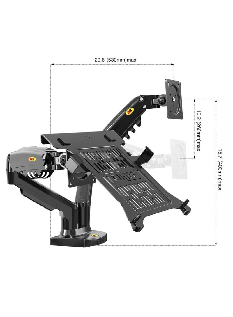 NB North Bayou F160-FP Heavy Duty Dual Monitor & Laptop Holder - Image 1