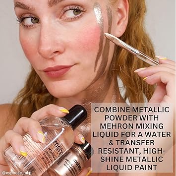 mehron Metallic Powder with Mixing Liquid Lavender Body Face Paint makeup - Image 4