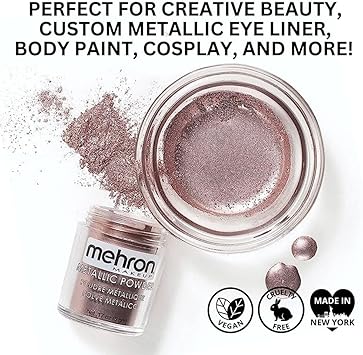 mehron Metallic Powder with Mixing Liquid Lavender Body Face Paint makeup - Image 3