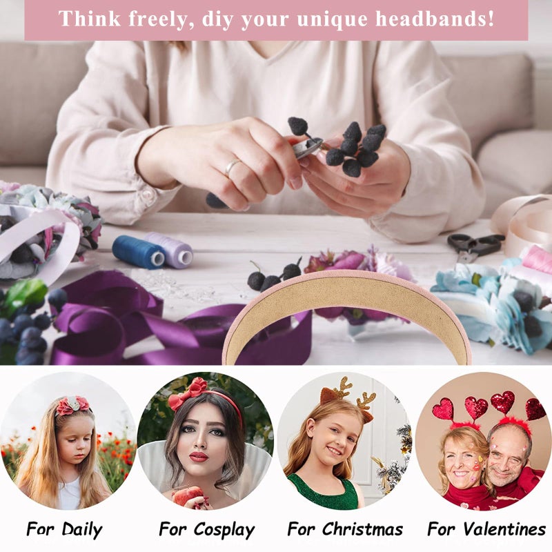Wecoe 10pcs Headbands for Women Suede Like 1 Inch Wide Headbands Red White Black Pink Purple Blue Green Headband Non Slip Fashion Costume Hair Accessories Women Girls Diademas Para Mujer - Image 4