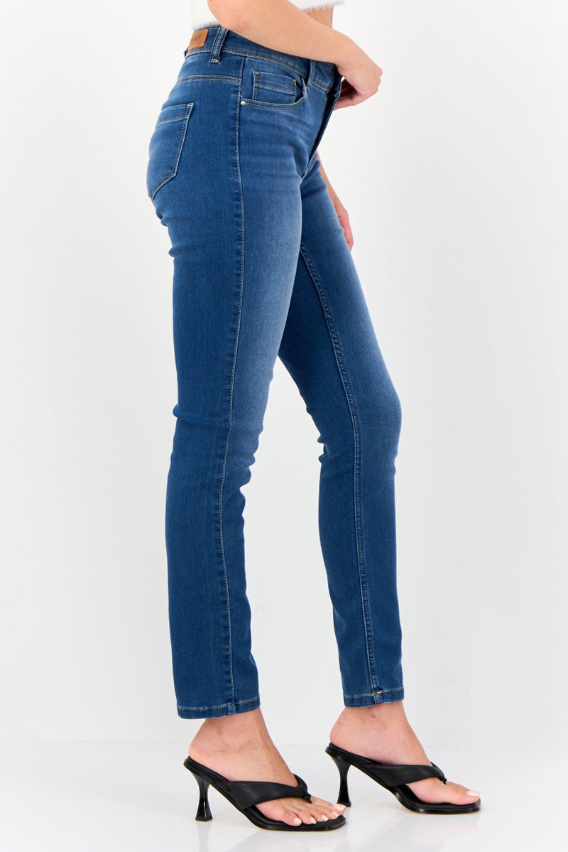 ONLY Women Skinny Fit Washed Stretchable Jeans, Blue - Image 3