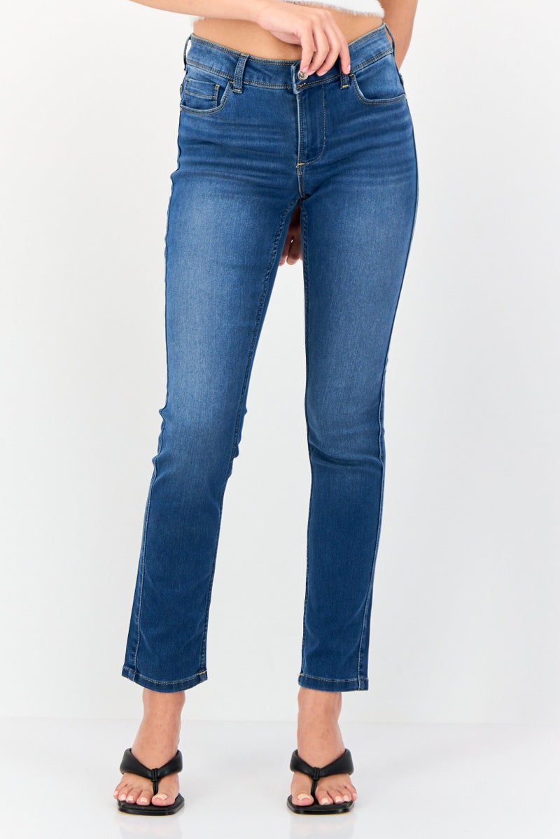 ONLY Women Skinny Fit Washed Stretchable Jeans, Blue - Image 1