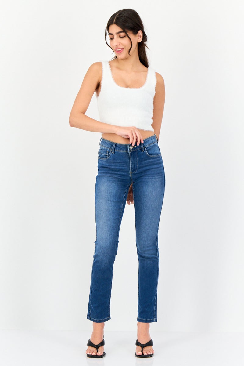 ONLY Women Skinny Fit Washed Stretchable Jeans, Blue - Image 2