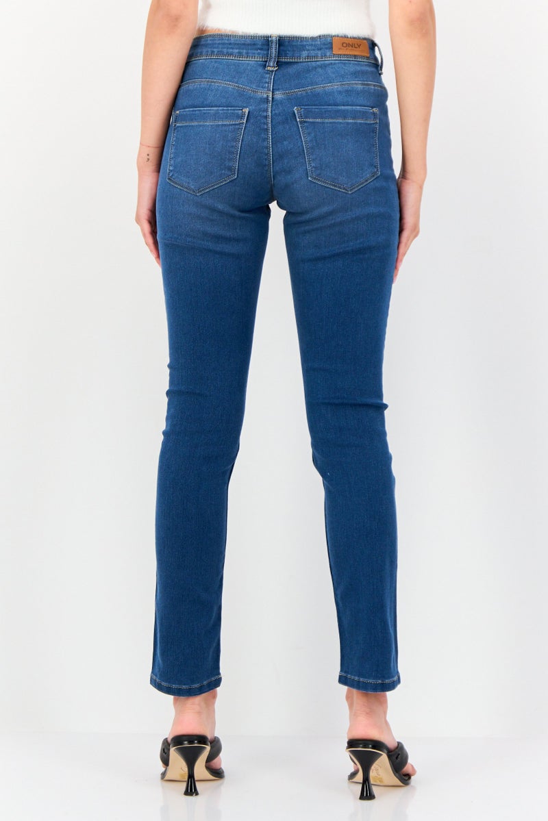 ONLY Women Skinny Fit Washed Stretchable Jeans, Blue - Image 4