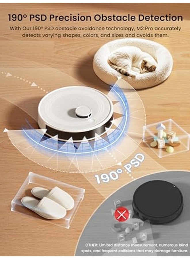 Lefant M2 Pro LiDAR Robot Vacuum and Mop – 6000Pa Strong Suction, 60-Day Self-Emptying Dustbin, 190° PSD Obstacle Avoidance, Multi-Floor Mapping, Customized Cleaning, 140 Min Runtime, WiFi/App/Alexa/iWatch Control - Image 4