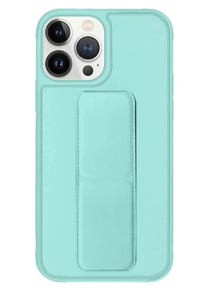 VITION Case Cover For iPhone 13 Pro Max, Finger Grip  Phone holder Case Car Magnetic Multi-function 3 in 1 Shockproof Back Cover Protective Case (iPhone 13 Pro Max mint green) - Image 3
