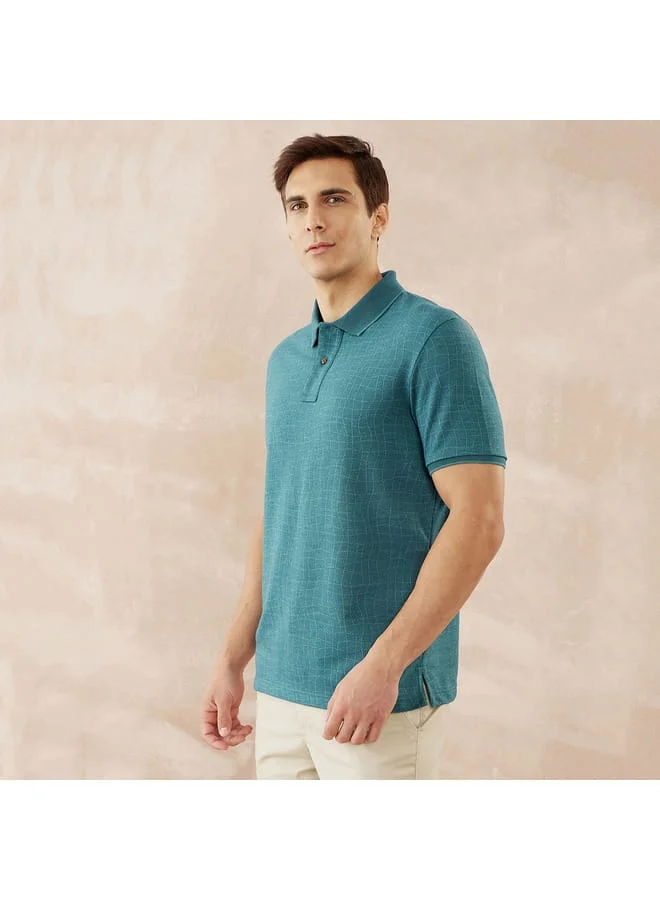 fahrenheit Fahrenheit Textured Polo T-shirt with Short Sleeves