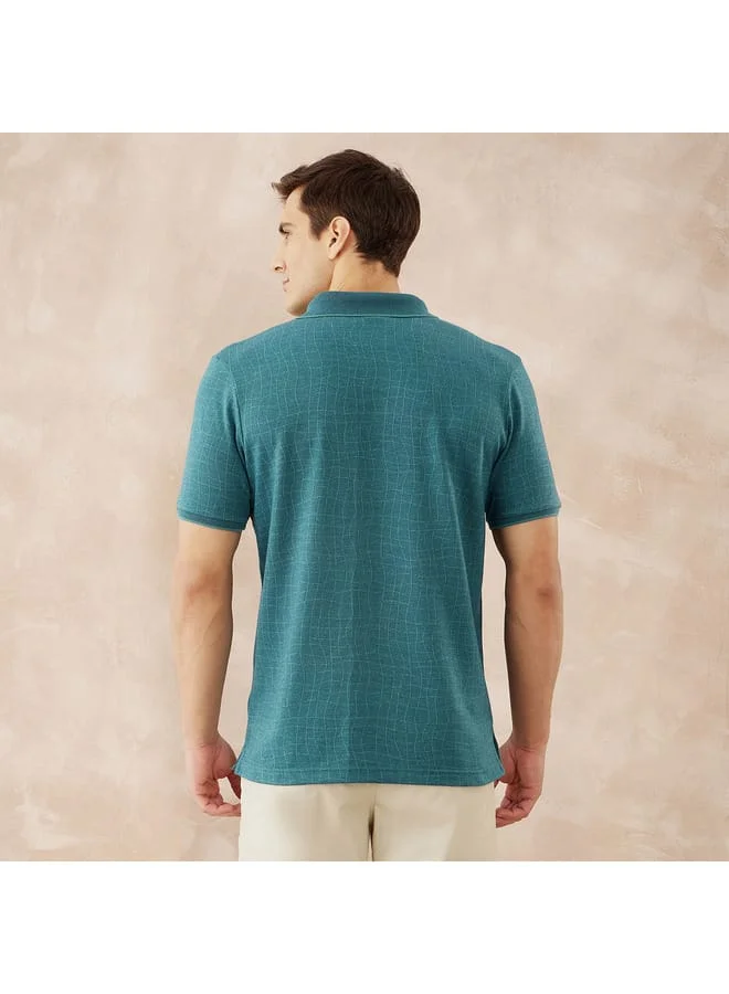 fahrenheit Fahrenheit Textured Polo T-shirt with Short Sleeves